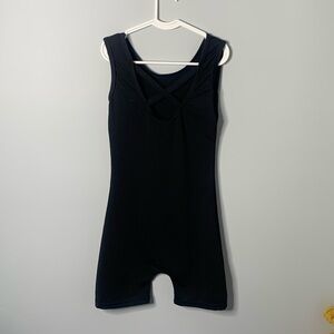 Girls black gymnastics leotard